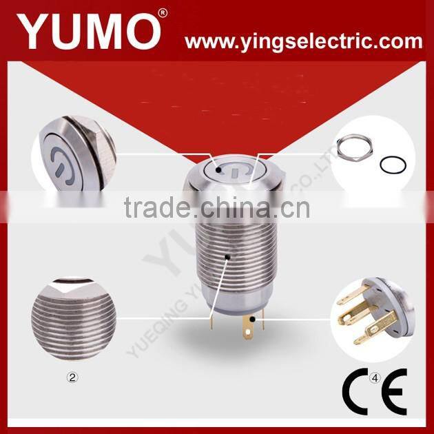 Hot sale ABS16S-P11-C 8mm 12mm 16mm 19mm 22mm 25mm IP67 Momentary 3-250VDC/AC metal push button led push button light