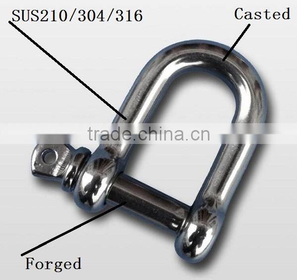 Forged U stainless steel lifting anchor chain Dee bow shackle price
