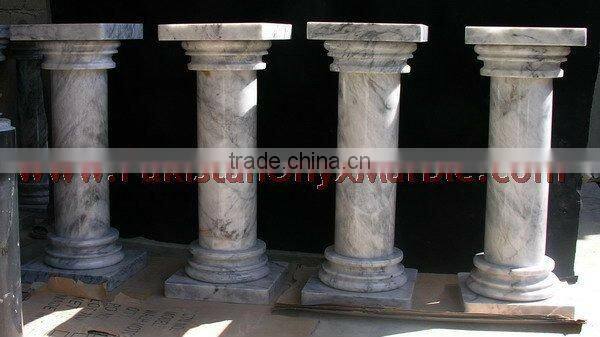 A GRADE BADAL GRAY MARBLE PEDESTALS