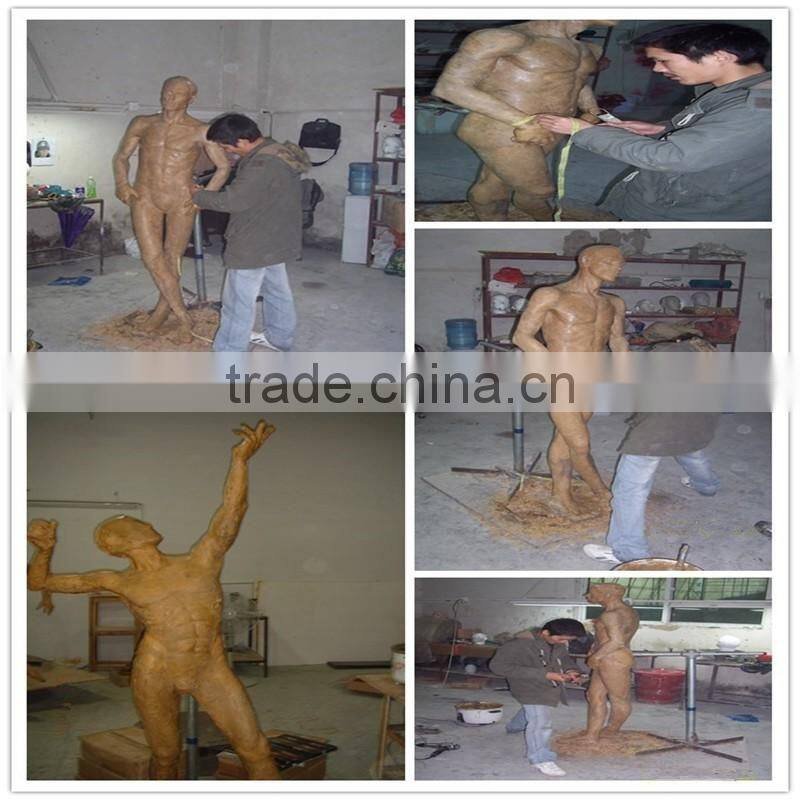 High quality fiberglass silver sports male mannequin for window display