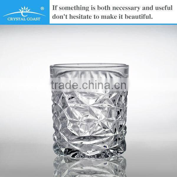 thick bottom ice engraved drinking glass tumbler