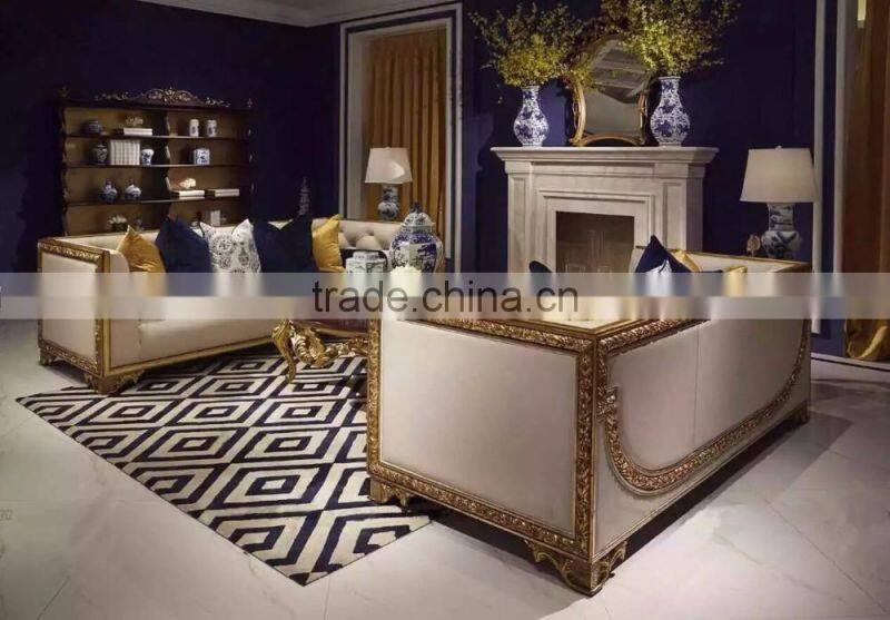 New design solid wood living room sofa furniture luxury wood hand carving fabric sofa set