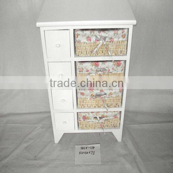 White Handcraft wicker/willow kitchen cabinet basket