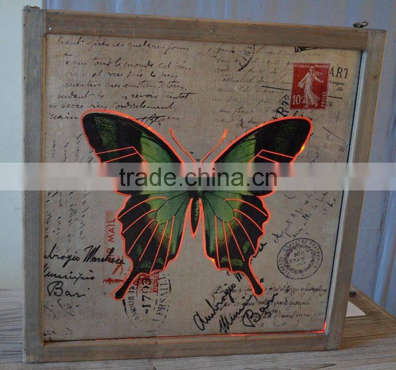 2016 new style LED lighted wooden picture frame with inductive switch