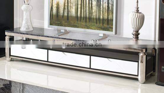 modern design living room furniture tempered glass top TV stand E356