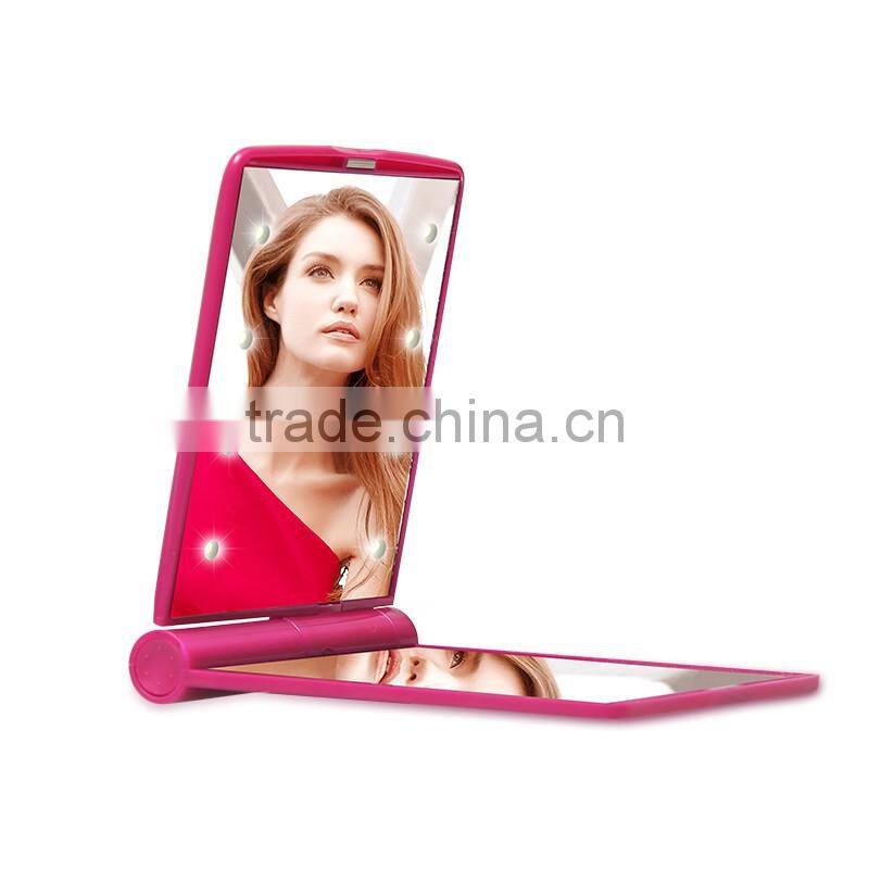 personal care makeup tool spocket mirror, make up mirror with led light