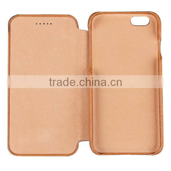 2017 High Quality New Design Real Leather Phone Leather Case, Leather External Have Card Slot Wallet For iPhone6