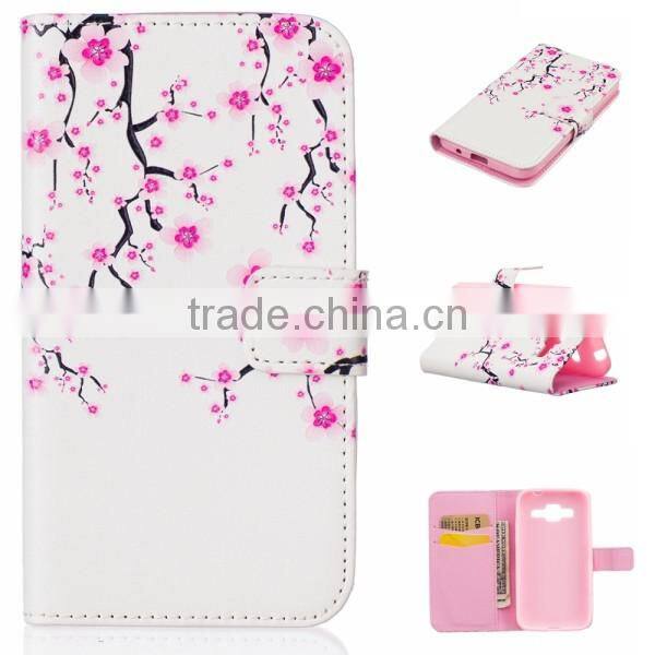 Relief painting phone shell PU leather phone case flip leather holster for Samsung G530