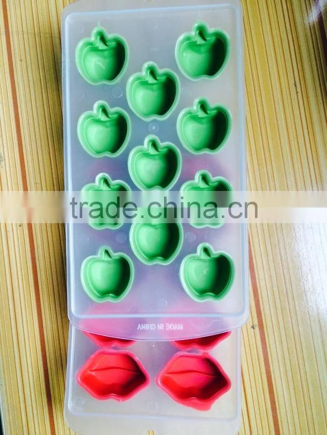 2015 fruit design food safety Factory wholeseler 12 holes Silicone Ice Tray