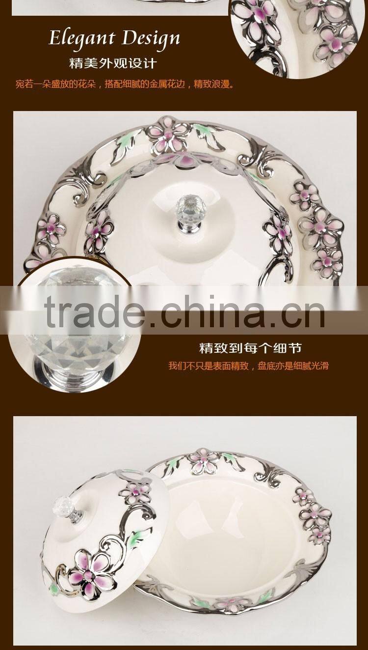 New style ceramic dinnerware /European fruit bowl with lid