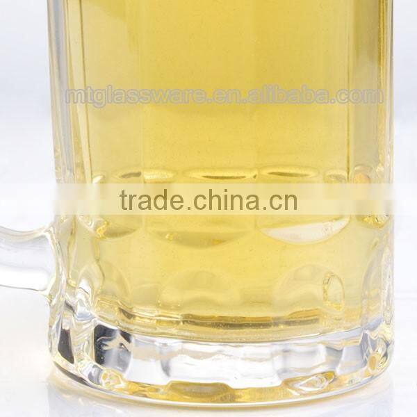 Clear machine made glass beer mug 1.5 liter