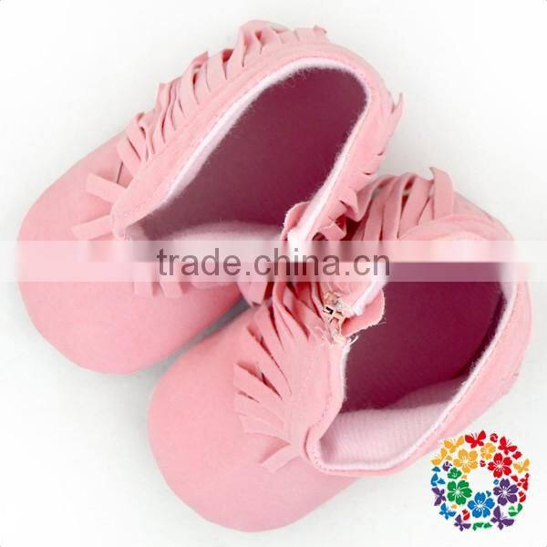 Afforable Girls Soft Soled Suede Leather Shoes Four Colors Baby Tassel Moccasins