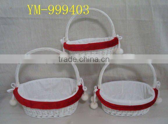 beautiful large wicker shopping basket with lining