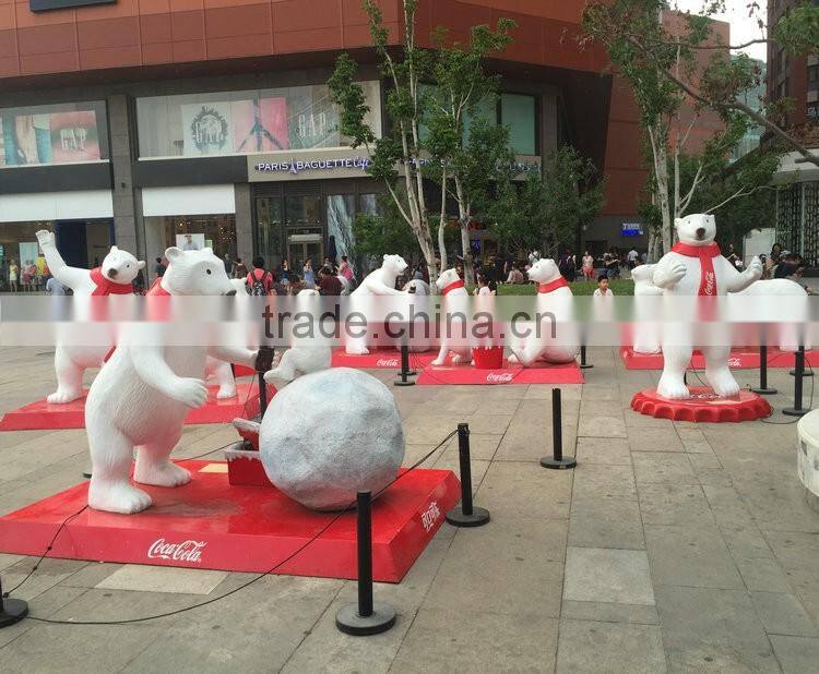 Outdoor fiberglass bear sculpture for playground