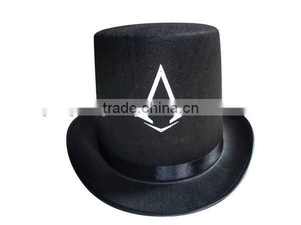 2017 new products custom Vintage black wool felt slash bowler top fashion hat body with private logo for gentlemen made in china