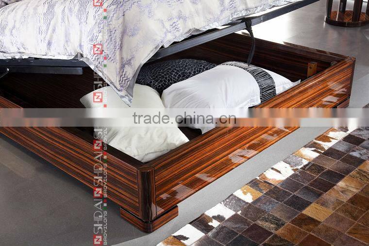 double bed with storage / teak wood beds models / bed base B510L