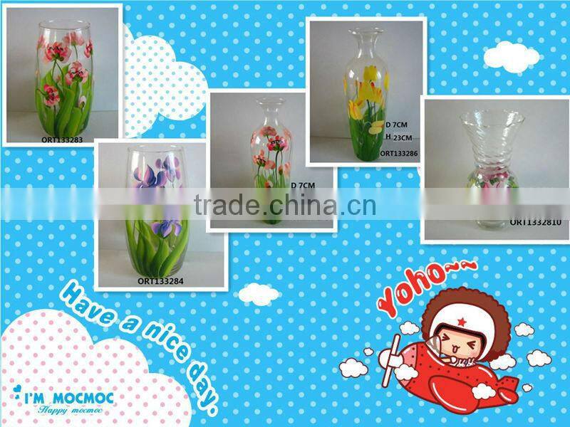 Decorative table glass vase, customized art flower vase