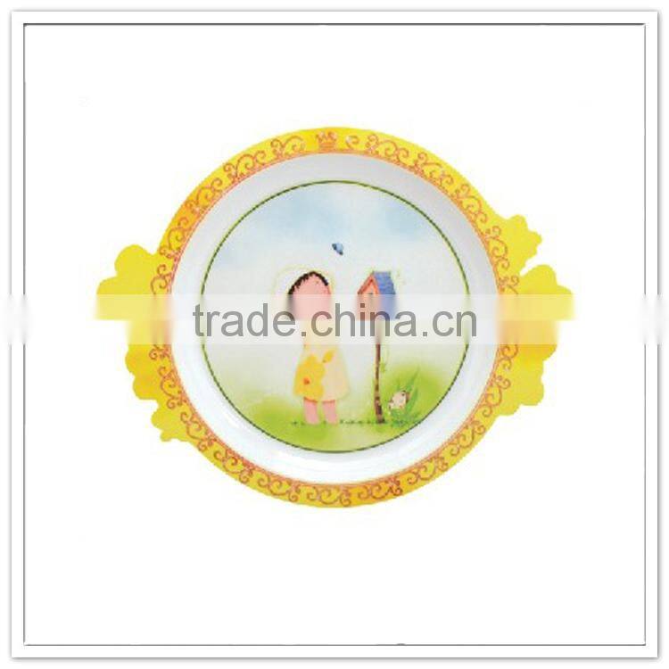 Baby safety princess cute melamine food material children cartoon plastic plate
