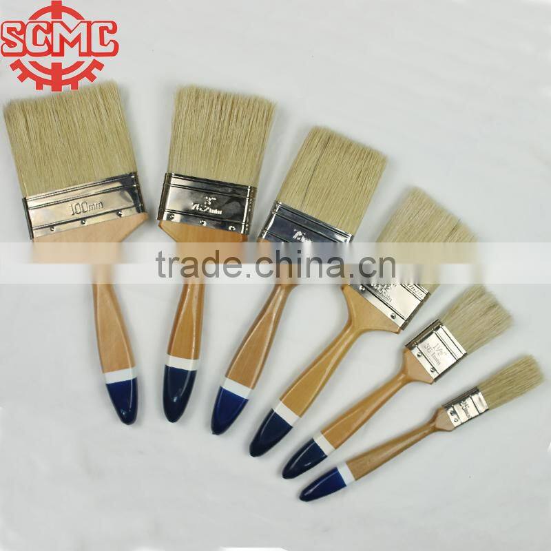 wooden handle stainless steel ferrule mixed bristle paint brush