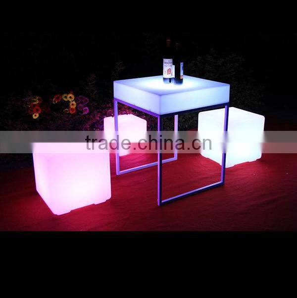 outdoor and garend square shape led leisure coffee table