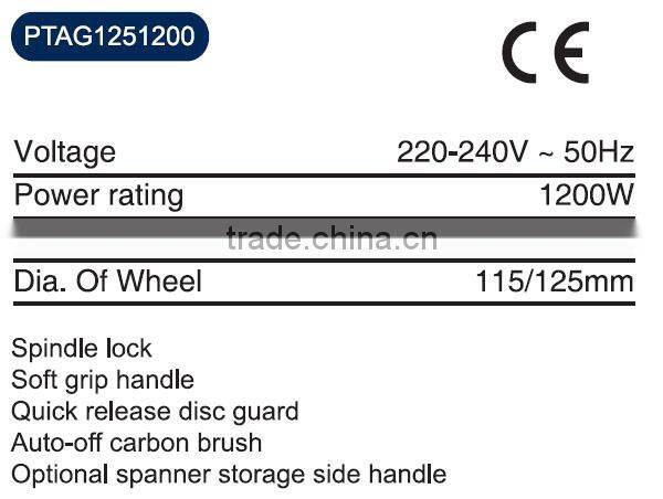 1200W Angle Grinder with Quick release disc guard