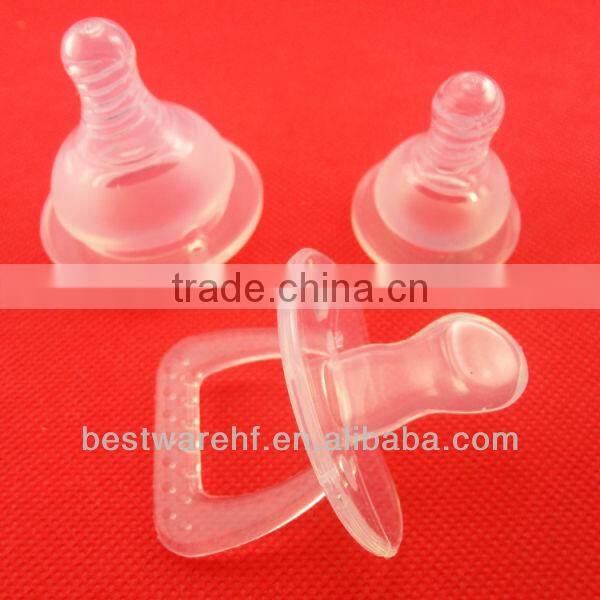 LFGB silicone rubber 5cm wide neck silicone nipples for baby feeding bottles