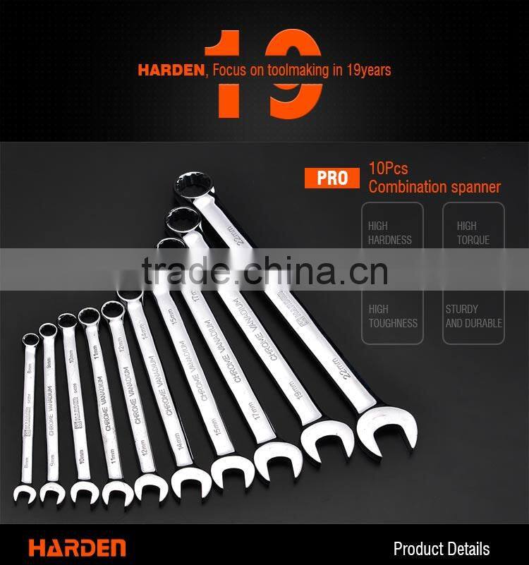 Functional OEM Service 10 Pcs Chrome Vanadium Handle Combination Spanner Set