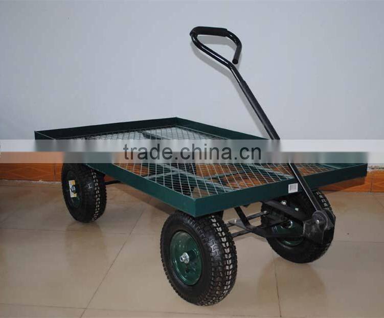 frame structure four big wheels foldable wagon garden cart