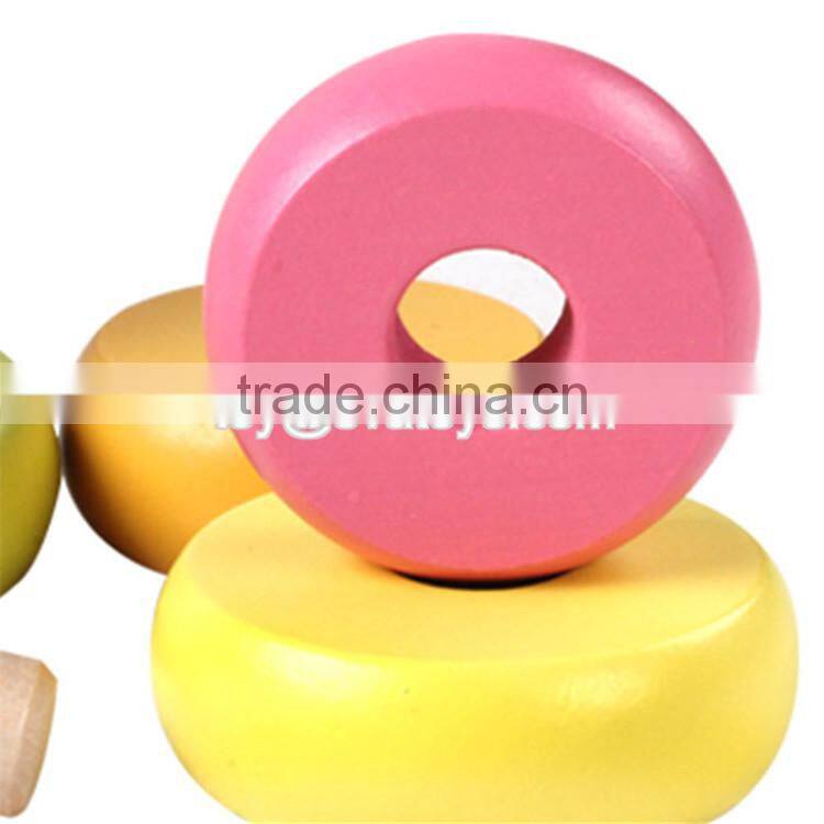 Best educational stacking rainbow tower wooden stack game for toddlers W13D117