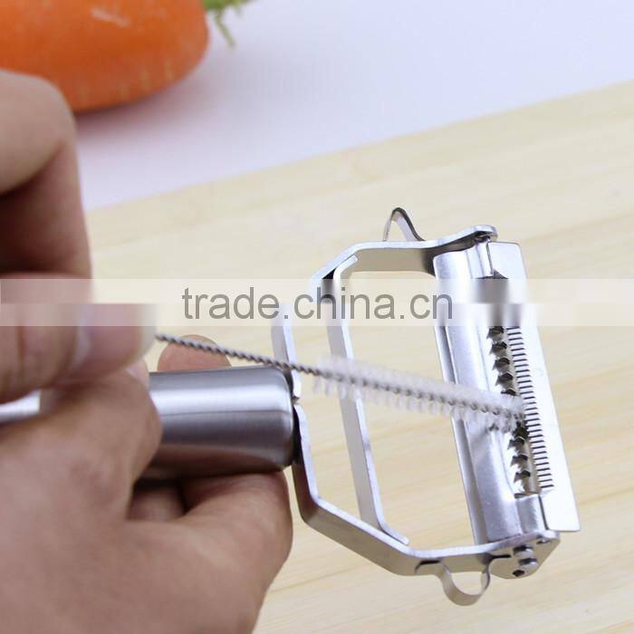 Super Quality Stainless Steel 4 in 1 Function Julienne Peeler with Round Handle