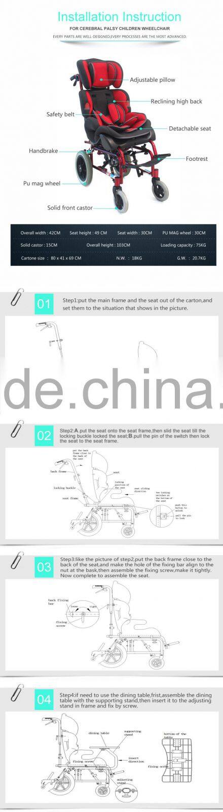 Topmedi high back reclining manual children wheelchair prices