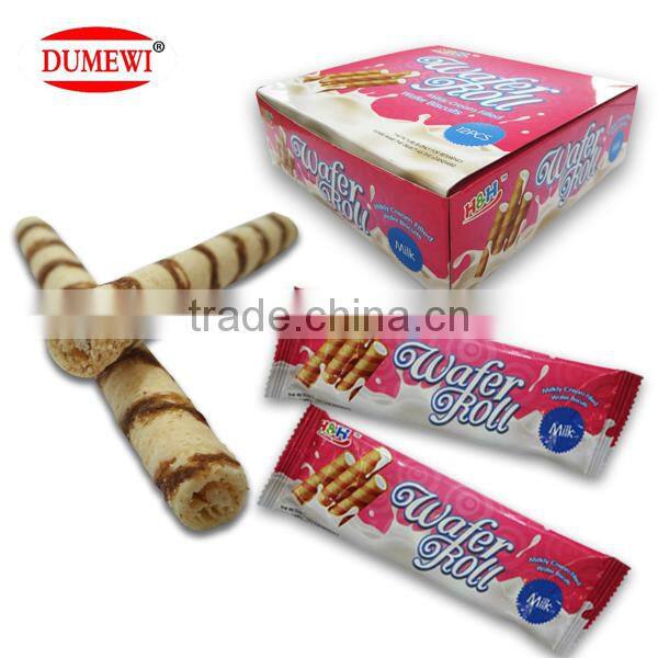Wafer Roll Milk Cream Filled Biscuits