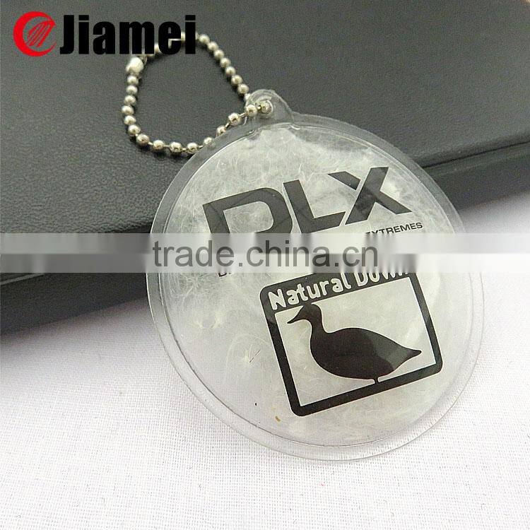 Newly pvc down feather patch/label/tags