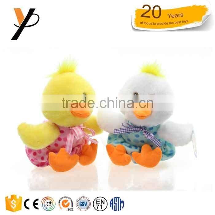 Fancy big plush duck toys yellow duck with clothing