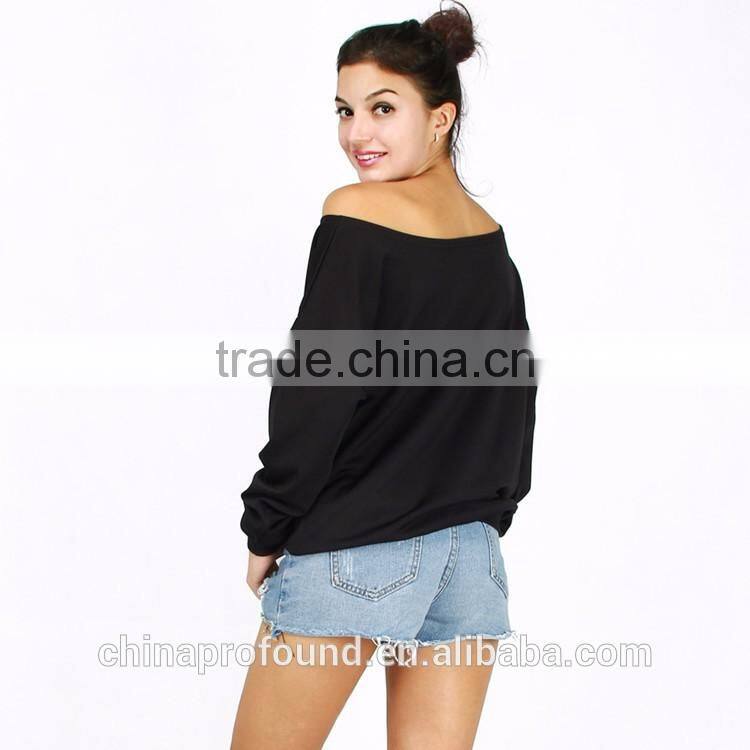 Long Sleeve Sweatshirts For Women Wholesale Women Off Shoulder Sweatshirt