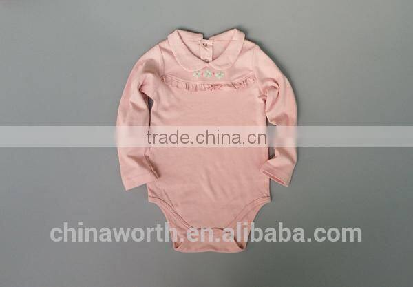 Factory Direct Wholesale Baby Polo Neck follower embroidered Romper