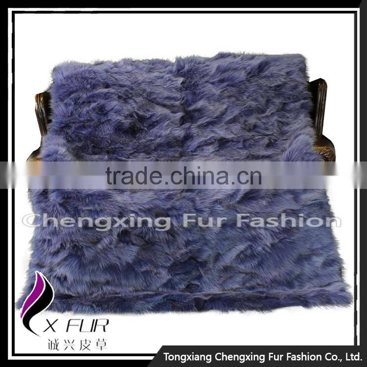 CX-D-117 Hot Sale High Quality Custom Patchwork Custom Fox Fur Blankets