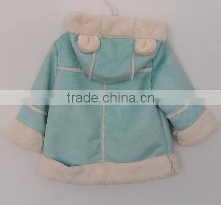 2016 cute baby girl little bear faux fur over coat