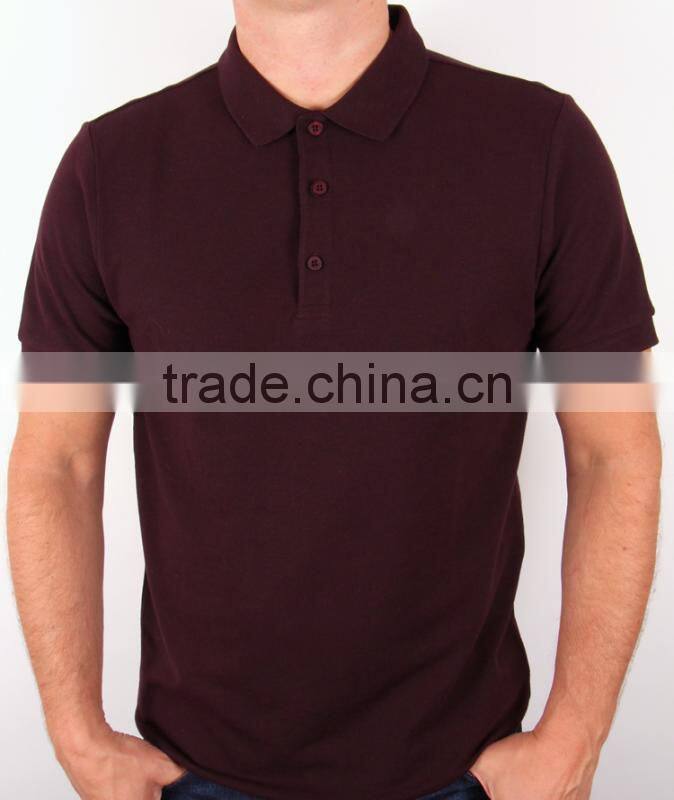 top quality plain design 100% pique cotton polo shirt custom for men with fitted shape and logo embrodiery