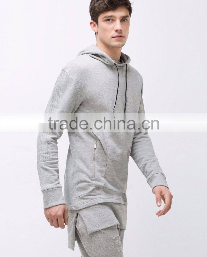 2017 ripped french terry sport wears grey tracksuit running suits for men