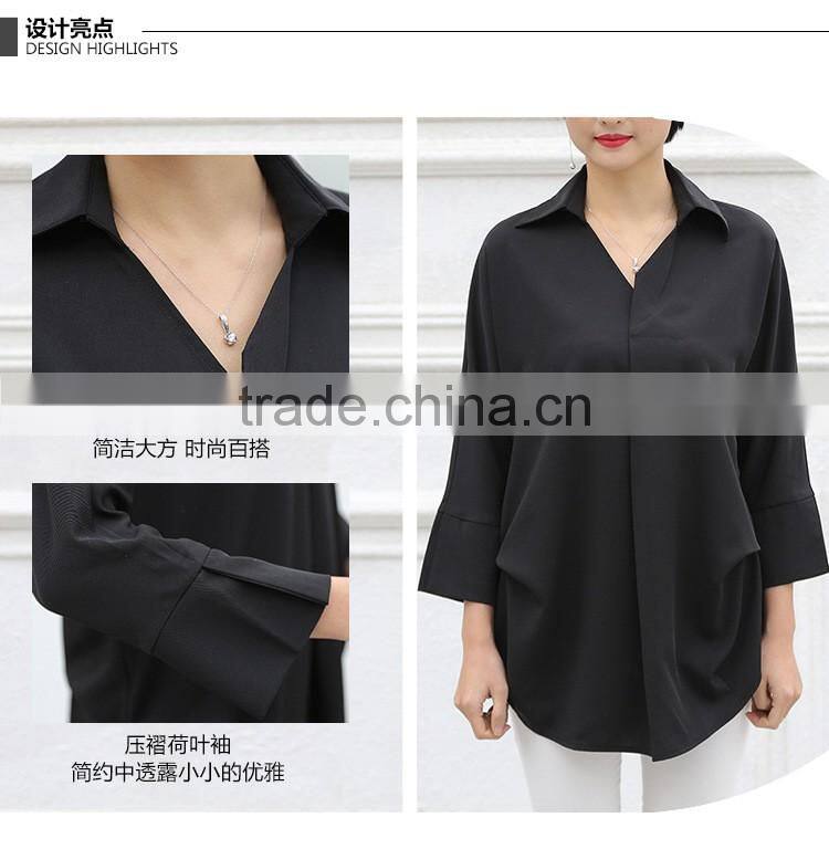 High Quality Europe style Fashion Plus size loose White Dress shirts for ladies