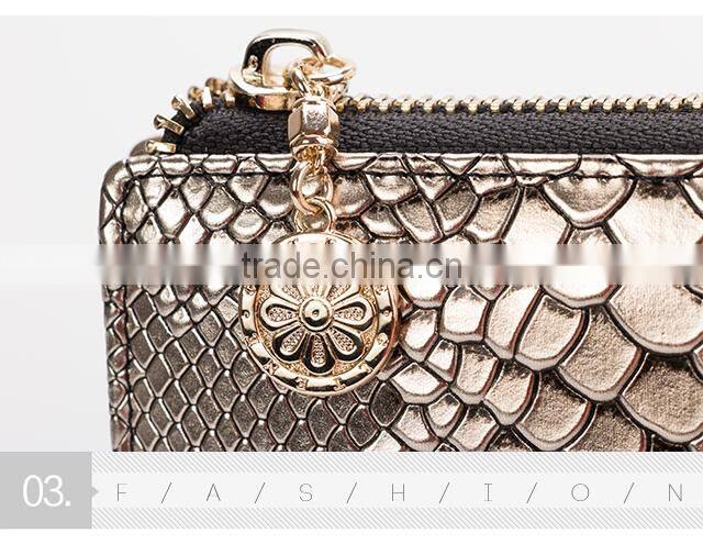 Hotsale genuine leather wallet designer cell phone wallet women coin wallet purse