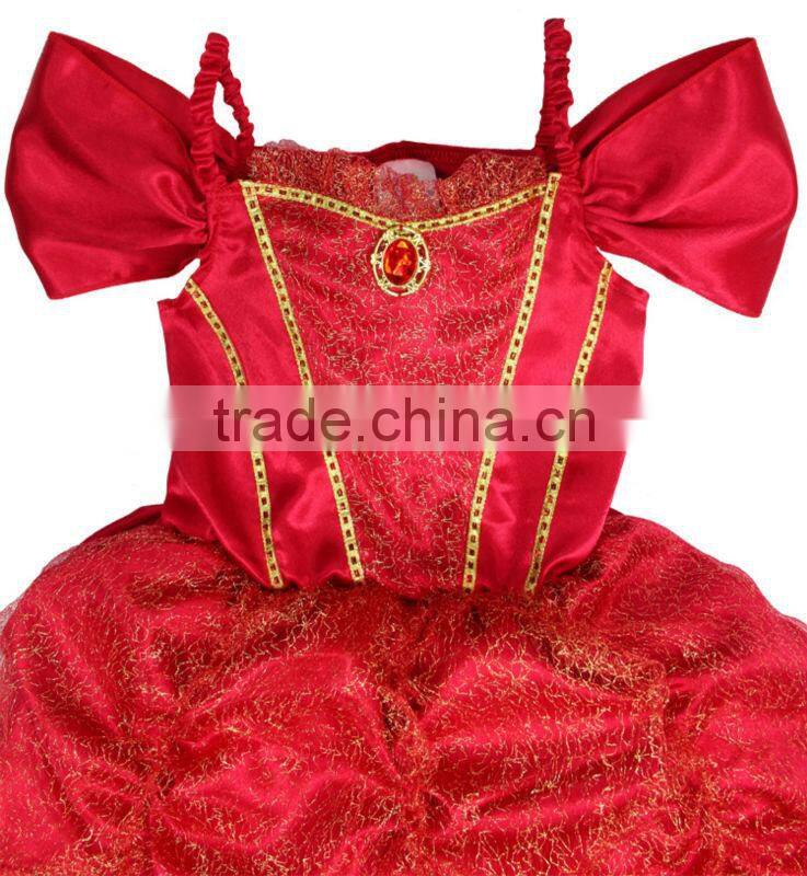 Factory direct cheap costumes Stage Performance Princess Dresses For Girls Kids Latest design satin fabric costumes