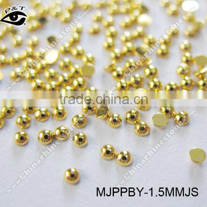 Metal Dome Studs Half Round Studs 1.5MM Gold Round Beads for Nail Art
