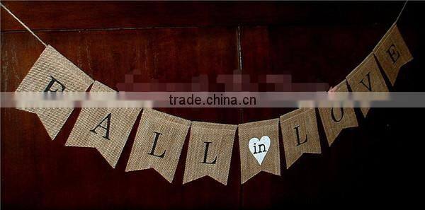FALL in LOVE Wedding Banner Burlap Venue Decoration Photo Prop Engagement Bunting