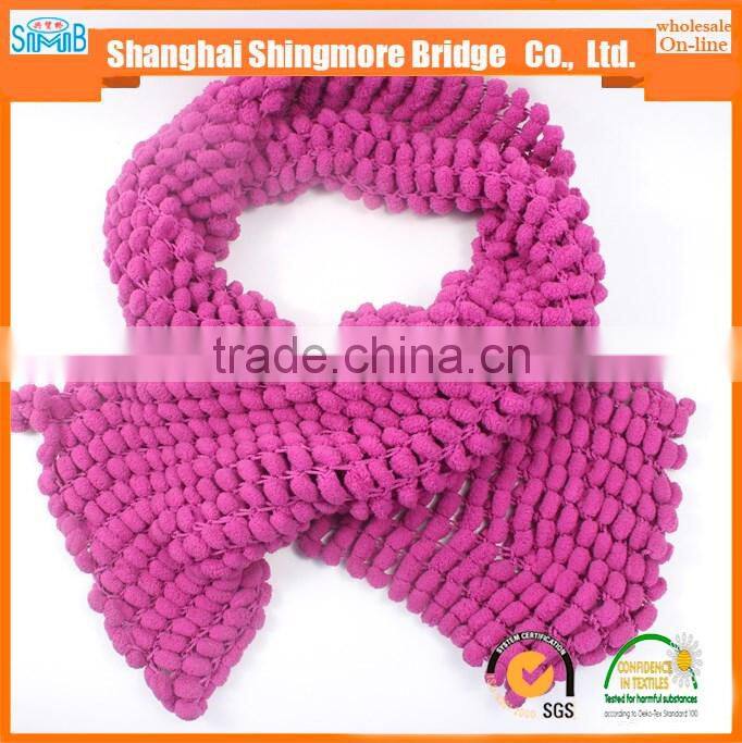 oeko tex fancy yarn supplier shingmore bridge cheap sales high quality polyester thick yarn with pompom