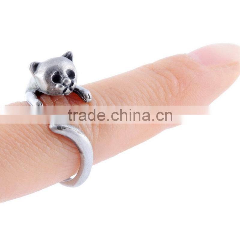 Cat Animal Wrap Rings for Men & Women and Girls Boys Unique Rings Fine Jewelry Resizable