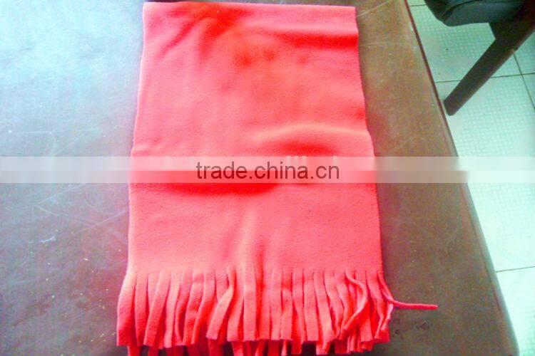 100% polyester fleece scarf with Tassels