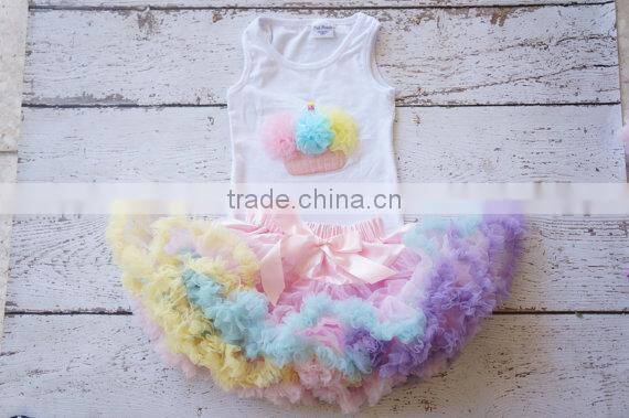 Best Selling High Qaulity Wholesale Kids Girls Christmas Pettiskirt Dress Long Sleeve Super Fluffy Birthday Dresses