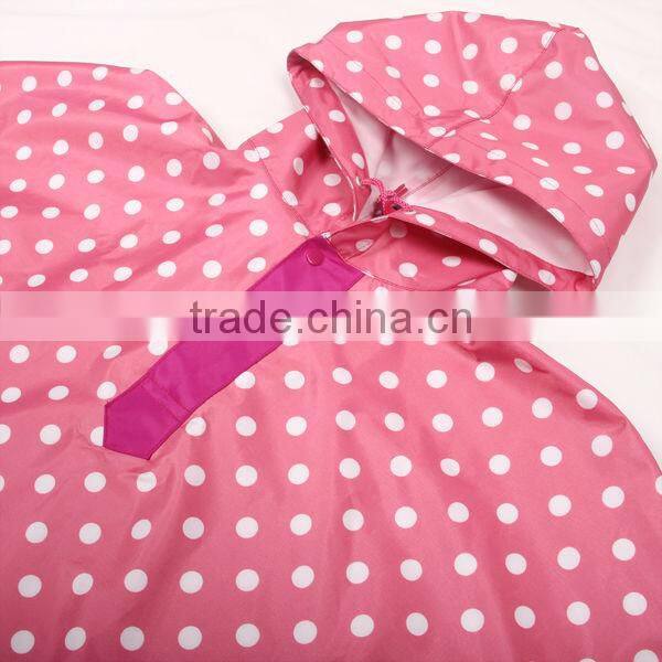 Good quality folding polka dot raincoat